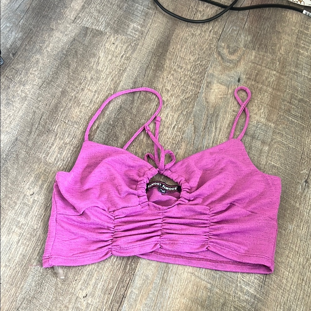 Support Rogue Purple Ruched Crop Top